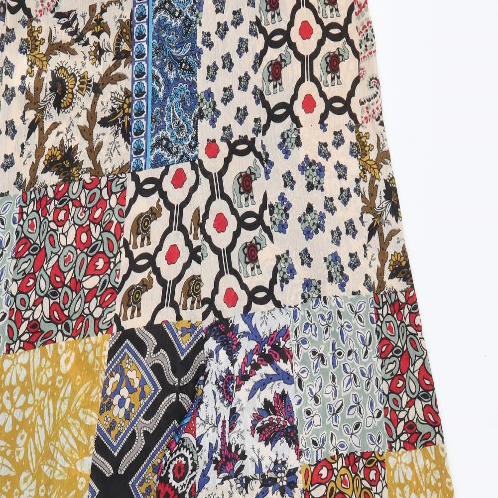 Zara Womens Multicoloured Geometric Polyester Jumpsuit One-Piece Size XS L24 in