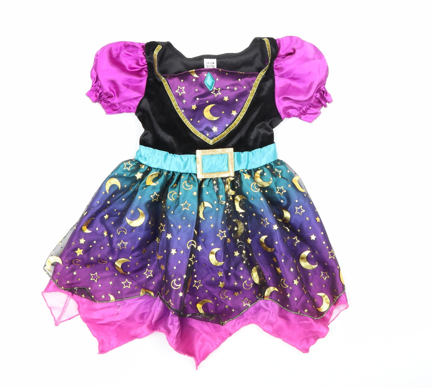 Hallow Scream  Girls Purple Geometric Polyester Fit & Flare  Size 12-18 Months  Square Neck  - Fancy Dress