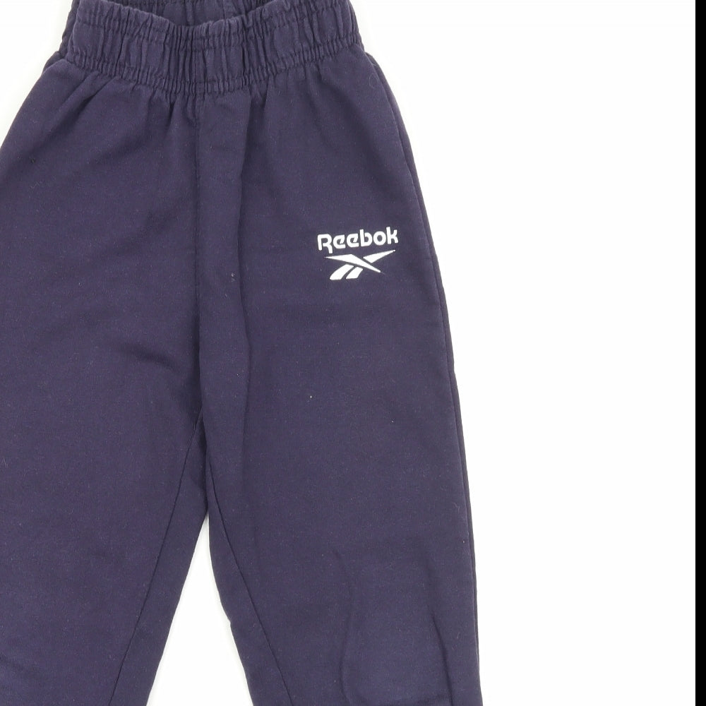Reebok Boys Blue  Cotton Jogger Trousers Size 5-6 Years  Regular