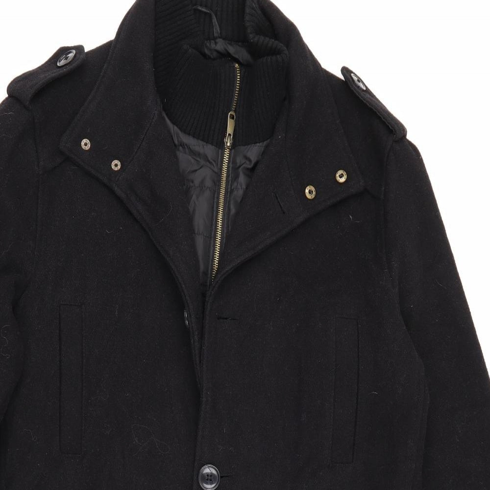 Cedar Wood State Mens Black   Overcoat Jacket Size L  Zip