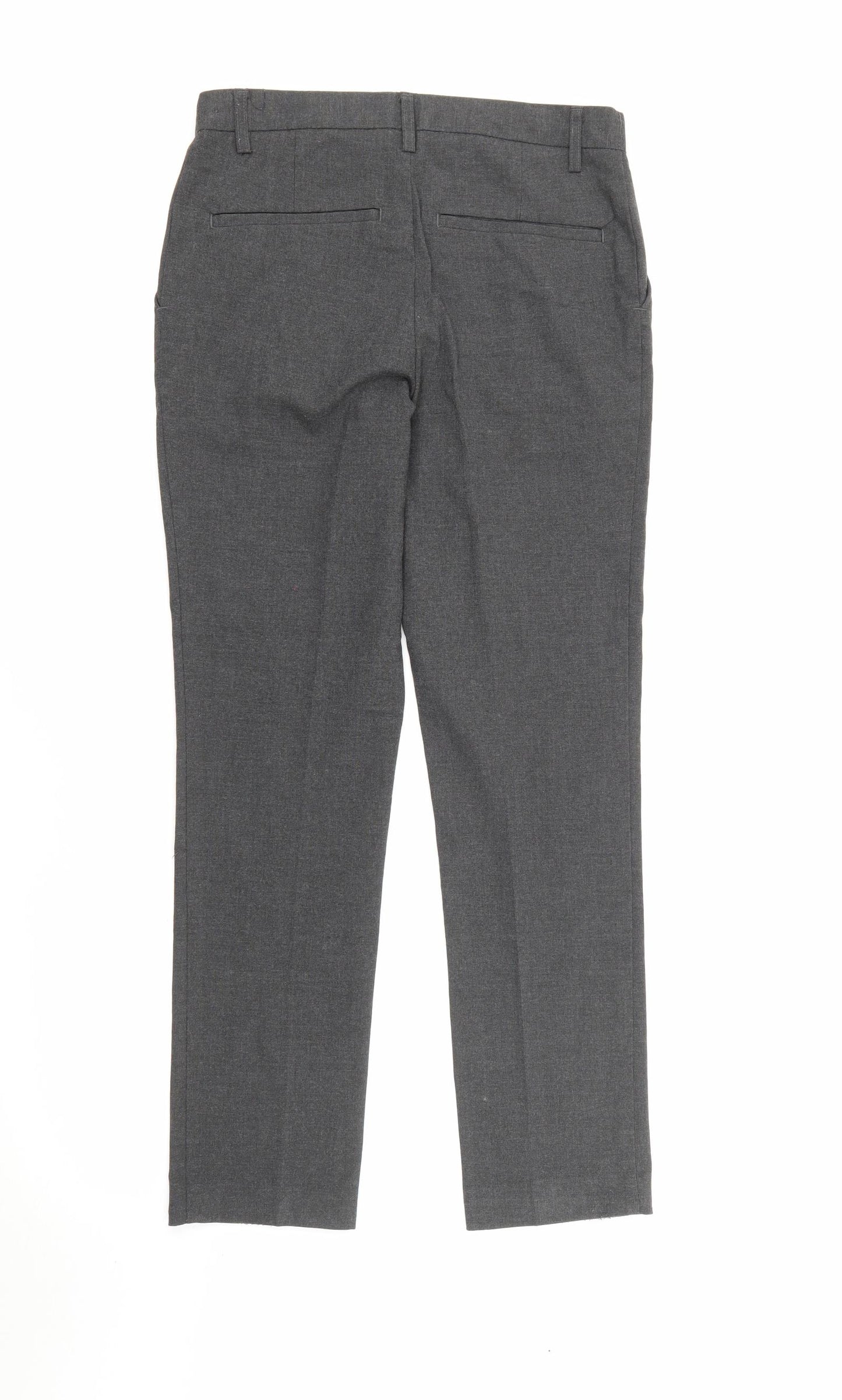 Marks and Spencer Boys Grey  Polyester Dress Pants Trousers Size 12-13 Years  Regular Zip