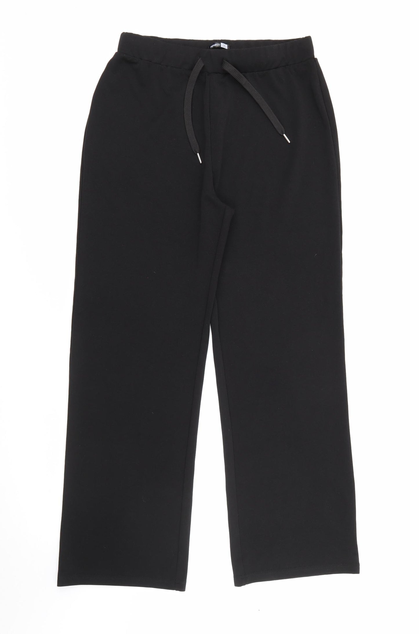 Pep & Co Womens Black  Polyester Jegging Trousers Size 12 L29 in Regular Tie