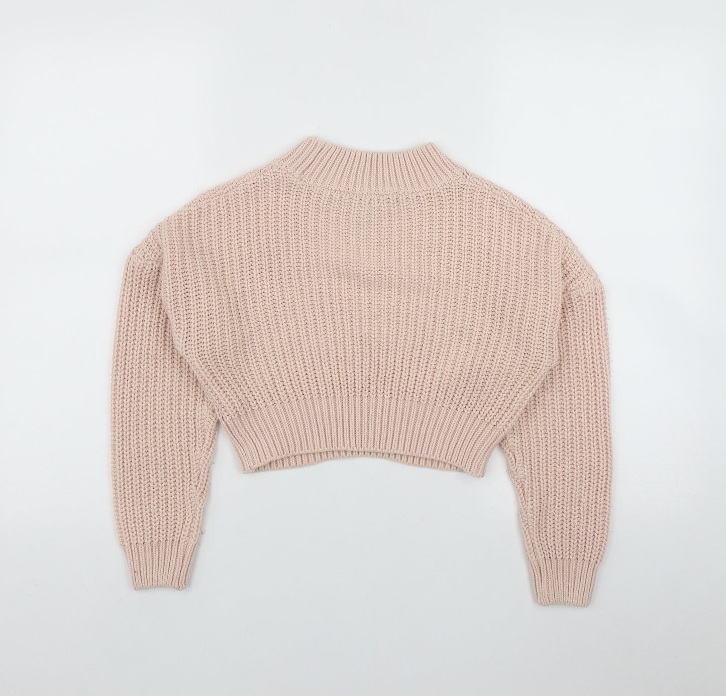New Look Girls Pink Roll Neck  Acrylic Pullover Jumper Size 10-11 Years   - Cropped