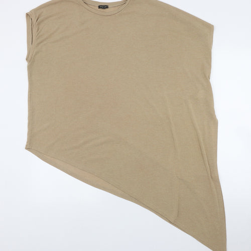 River Island Womens Beige  Polyester Tunic Tank Size 18 Round Neck - Assymetric hem