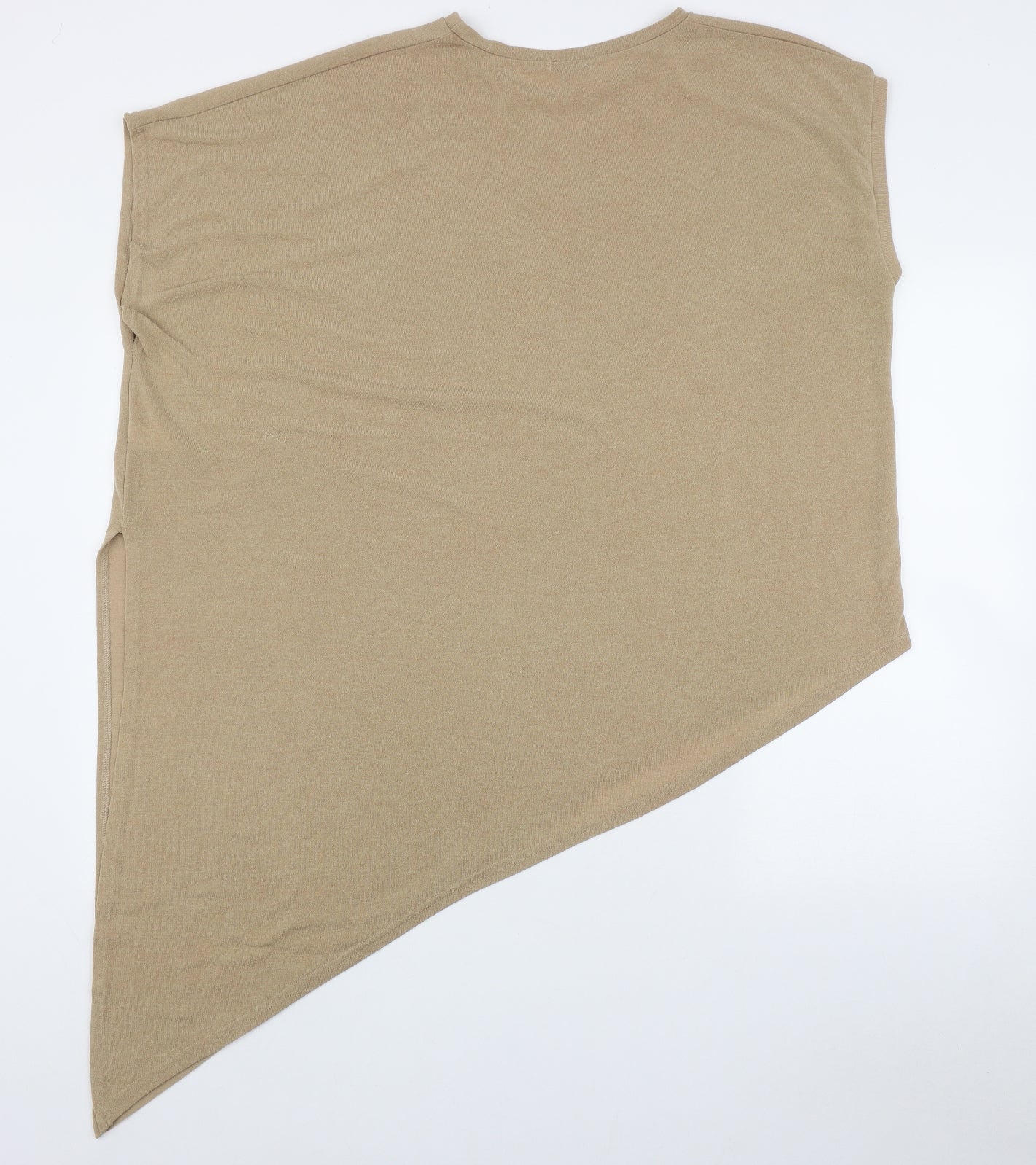 River Island Womens Beige  Polyester Tunic Tank Size 18 Round Neck - Assymetric hem