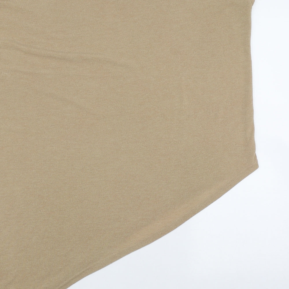 River Island Womens Beige  Polyester Tunic Tank Size 18 Round Neck - Assymetric hem