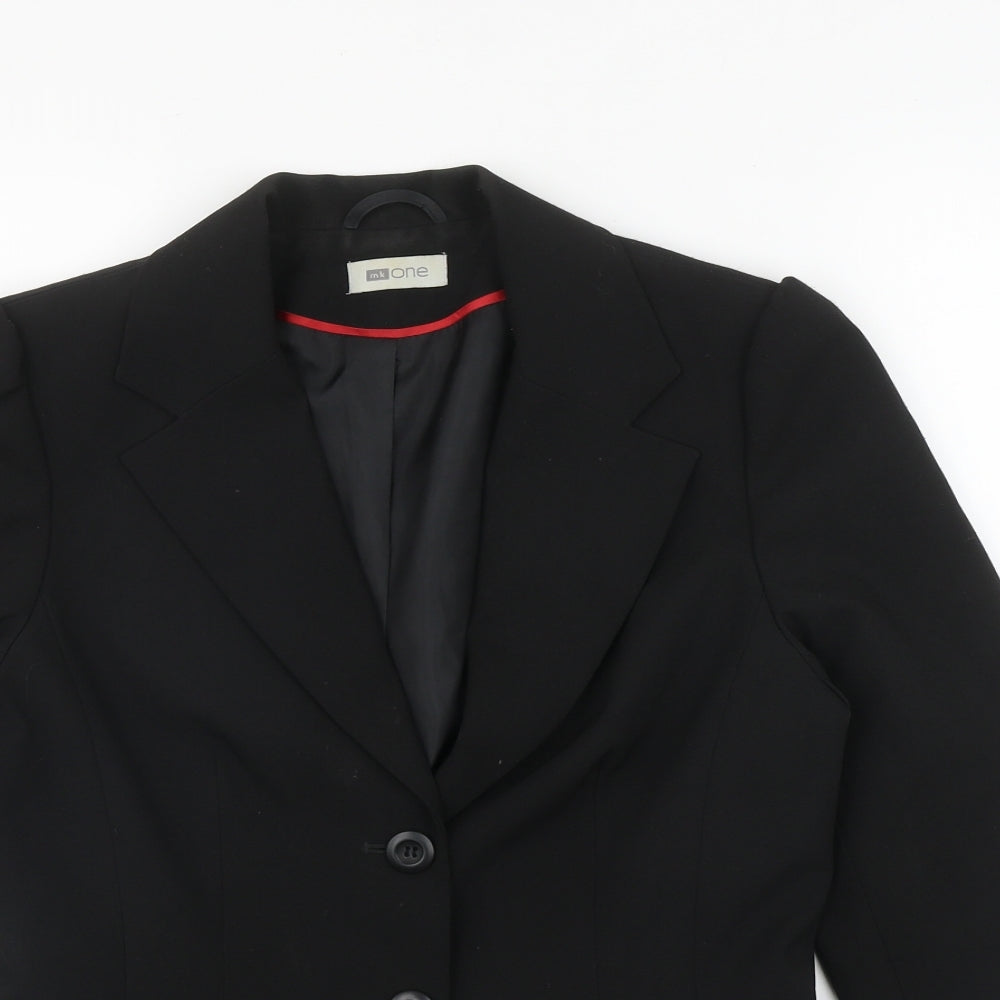 mk one Womens Black  100% Polyester Jacket Blazer Size 12