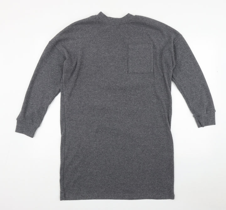 TU Womens Grey Round Neck Polyester Pullover Jumper Size 12