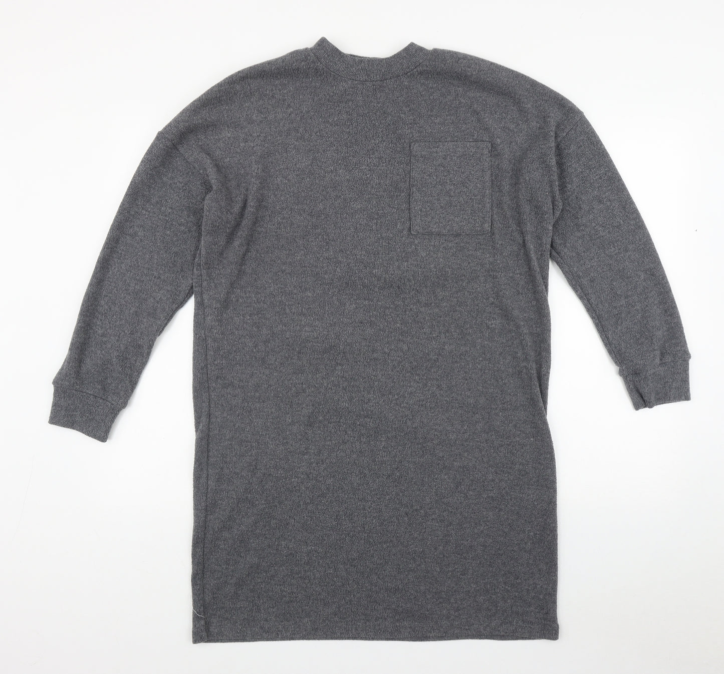 TU Womens Grey Round Neck  Polyester Pullover Jumper Size 12