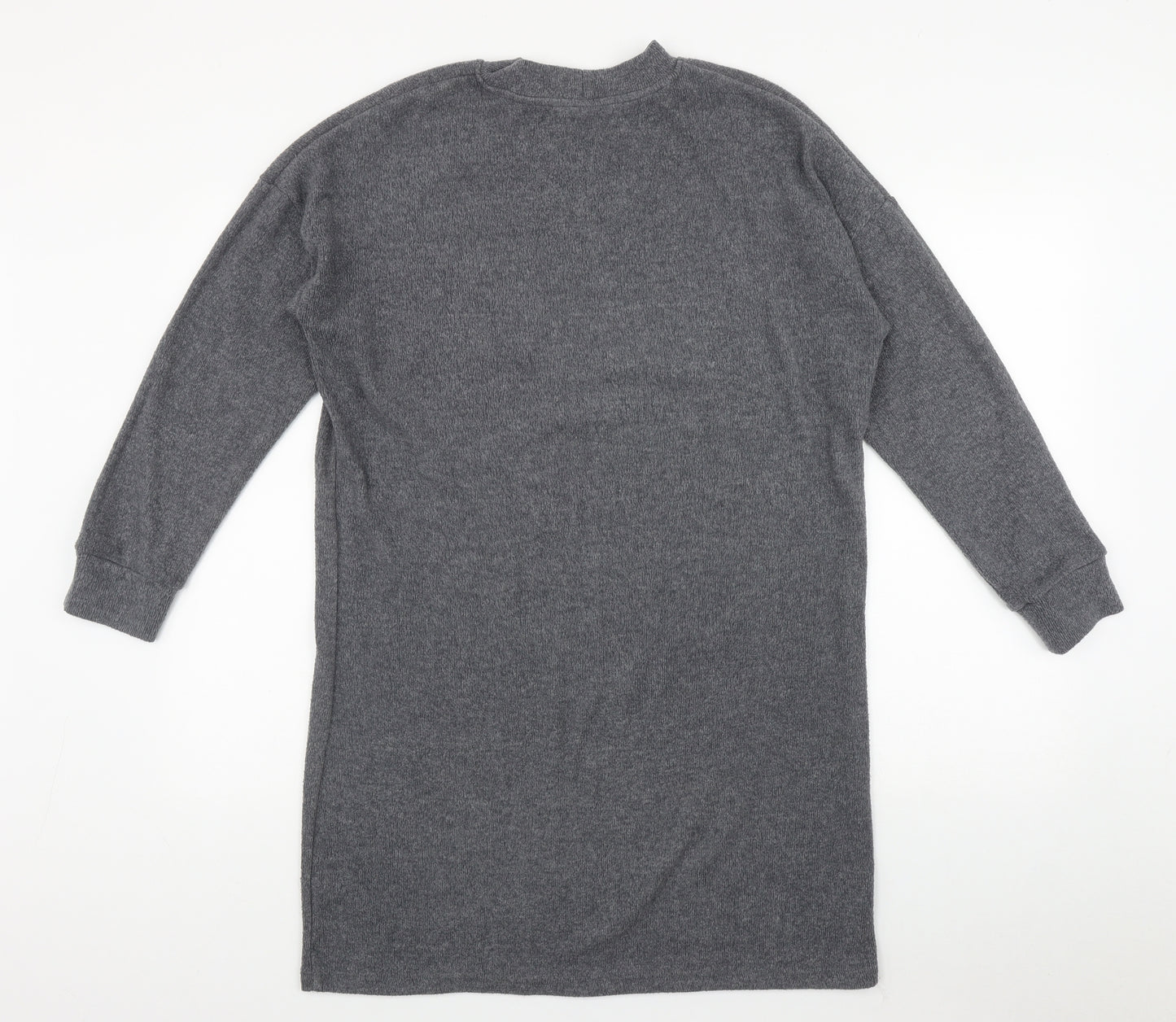 TU Womens Grey Round Neck  Polyester Pullover Jumper Size 12