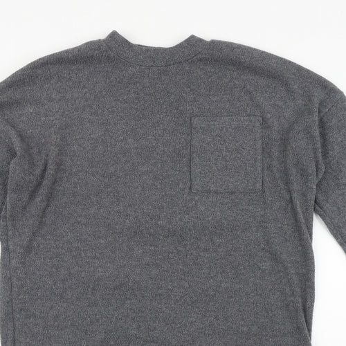 TU Womens Grey Round Neck  Polyester Pullover Jumper Size 12