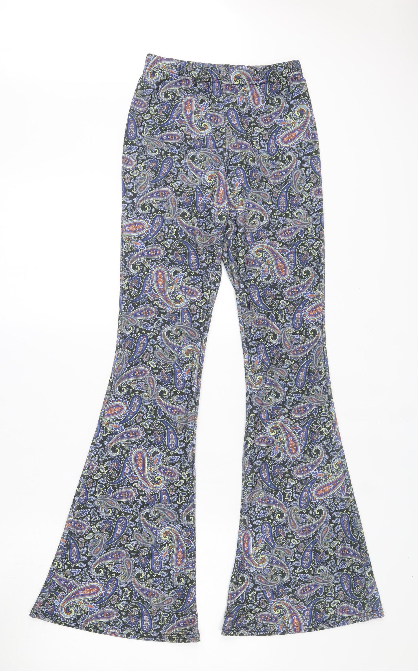 Nasty Gal Womens Multicoloured Paisley Polyester Trousers  Size 8 L32 in Regular