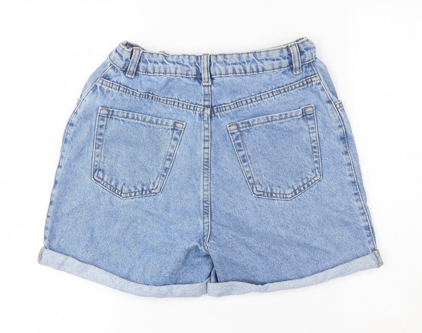 Primark Girls Blue Geometric 100% Cotton Boyfriend Shorts Size 13-14 Years  Regular Drawstring