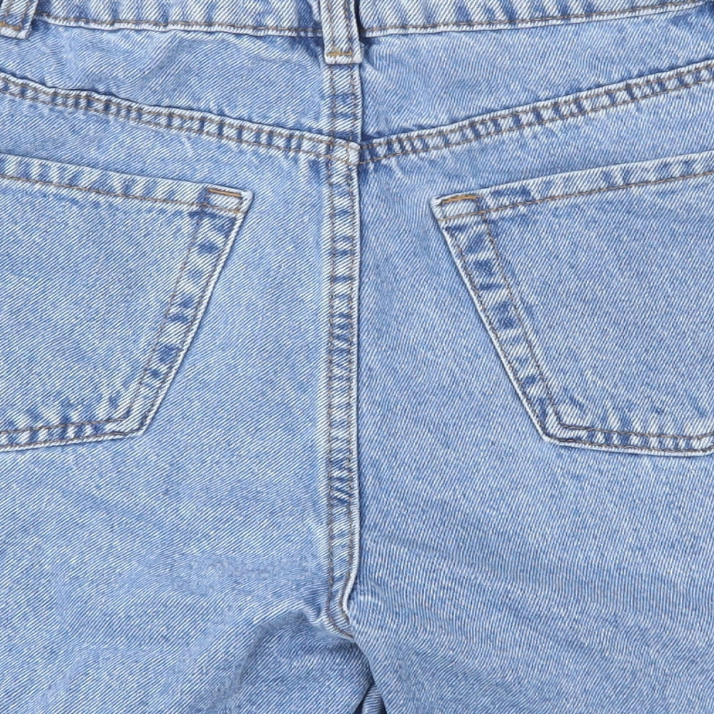 Primark Girls Blue Geometric 100% Cotton Boyfriend Shorts Size 13-14 Years  Regular Drawstring