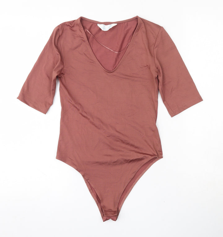 Primark Womens Brown Polyamide Bodysuit One-Piece Size XS