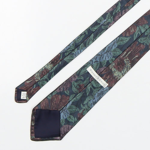 Woods & Gray Mens Multicoloured Floral Polyester Pointed Tie One Size