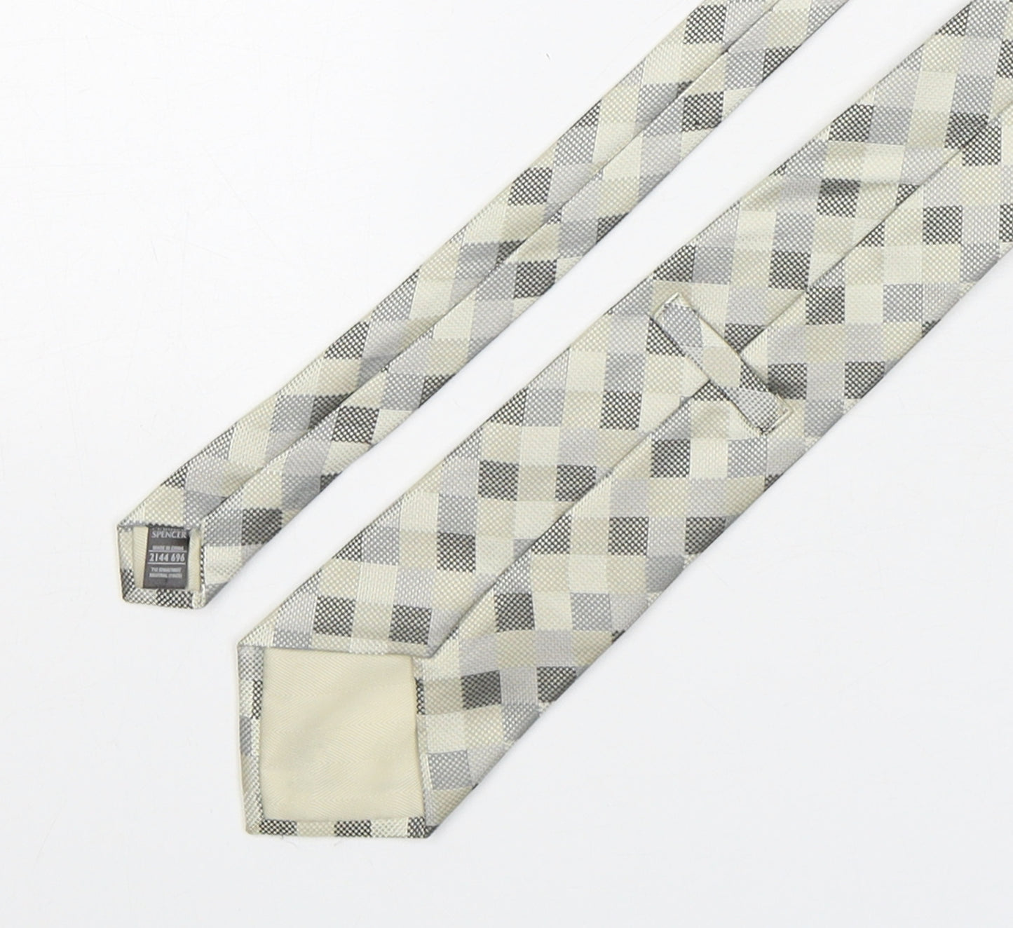 Marks and Spencer Mens Multicoloured Plaids & Checks Silk Pointed Tie One Size