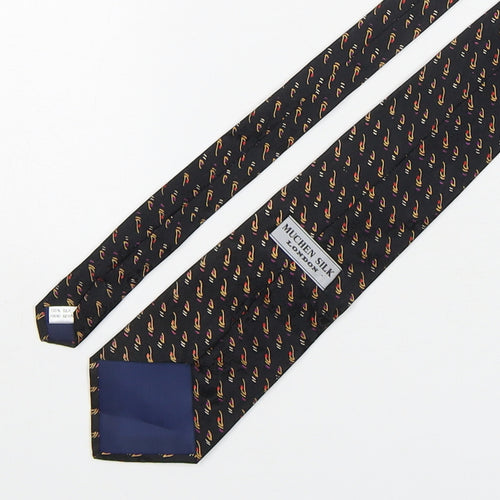 Muchen Silk Mens Multicoloured Geometric Silk Pointed Tie One Size
