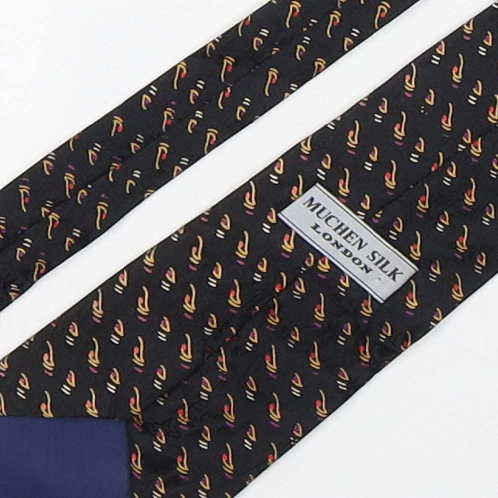 Muchen Silk Mens Multicoloured Geometric Silk Pointed Tie One Size
