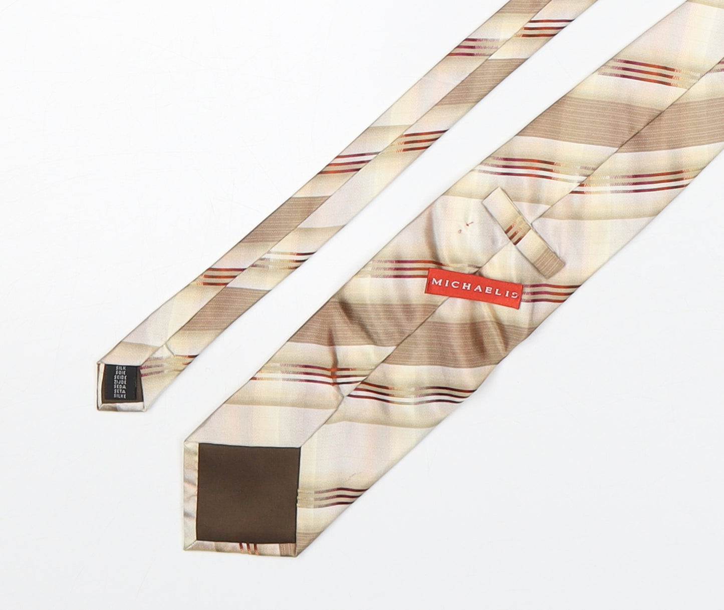 Michaelis Mens Multicoloured Plaids & Checks Silk Pointed Tie One Size