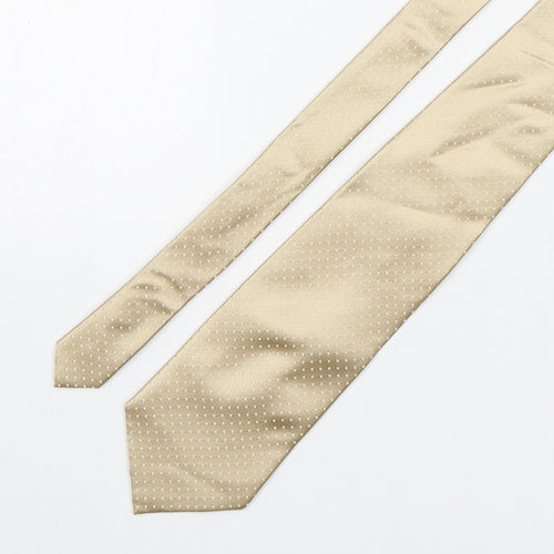 Milan  Mens Gold Polka Dot Silk Pointed Tie One Size