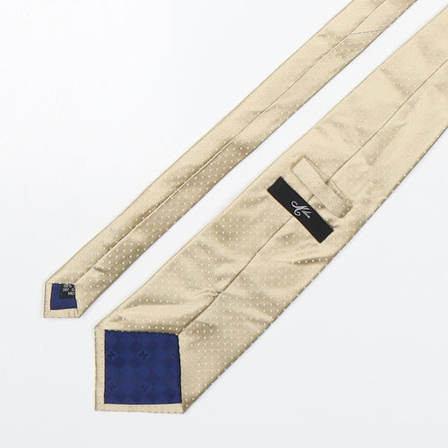 Milan  Mens Gold Polka Dot Silk Pointed Tie One Size