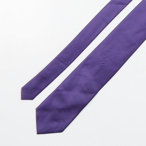 Burton  Mens Purple Striped Polyester Pointed Tie One Size