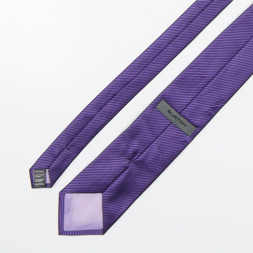 Burton  Mens Purple Striped Polyester Pointed Tie One Size