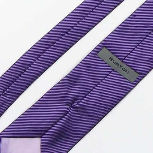 Burton  Mens Purple Striped Polyester Pointed Tie One Size