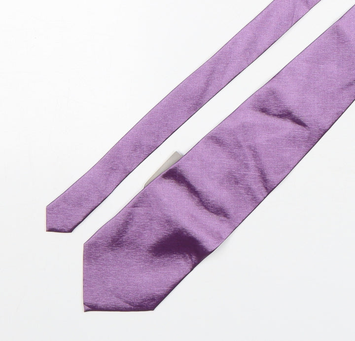 Ciro Citterio Mens Purple Polyester Pointed Tie One Size