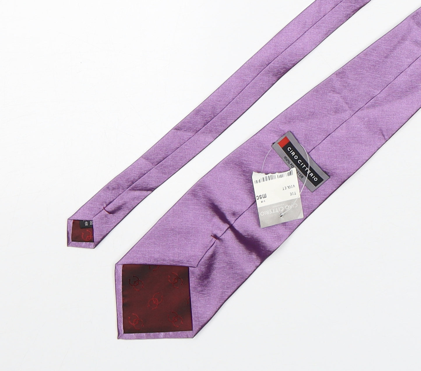 Ciro Citterio Mens Purple  Polyester Pointed Tie One Size