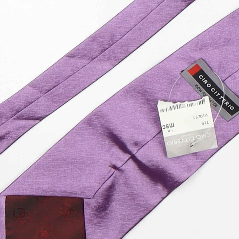 Ciro Citterio Mens Purple  Polyester Pointed Tie One Size