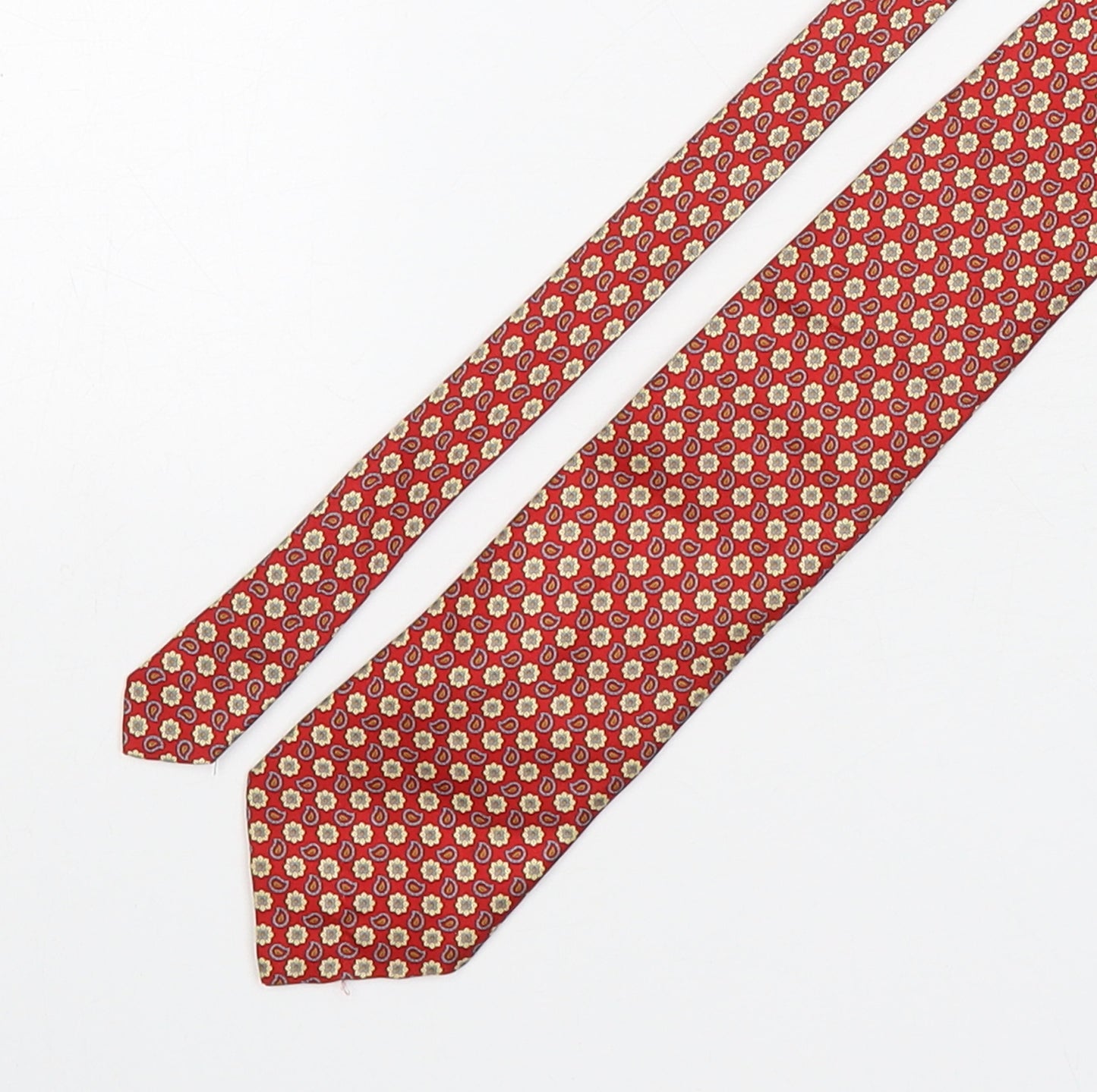 Preworn Mens Multicoloured Paisley Silk Pointed Tie One Size