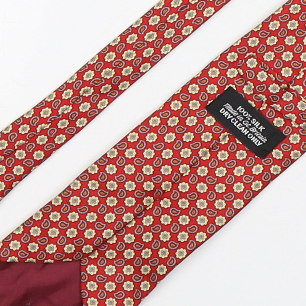 Preworn Mens Multicoloured Paisley Silk Pointed Tie One Size