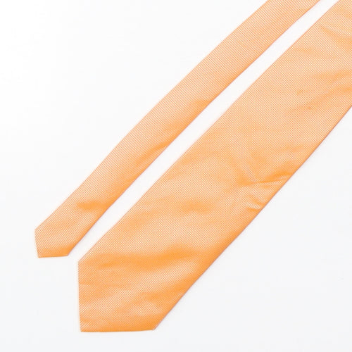 Fox & Chave  Mens Orange Grenadine Silk Pointed Tie One Size