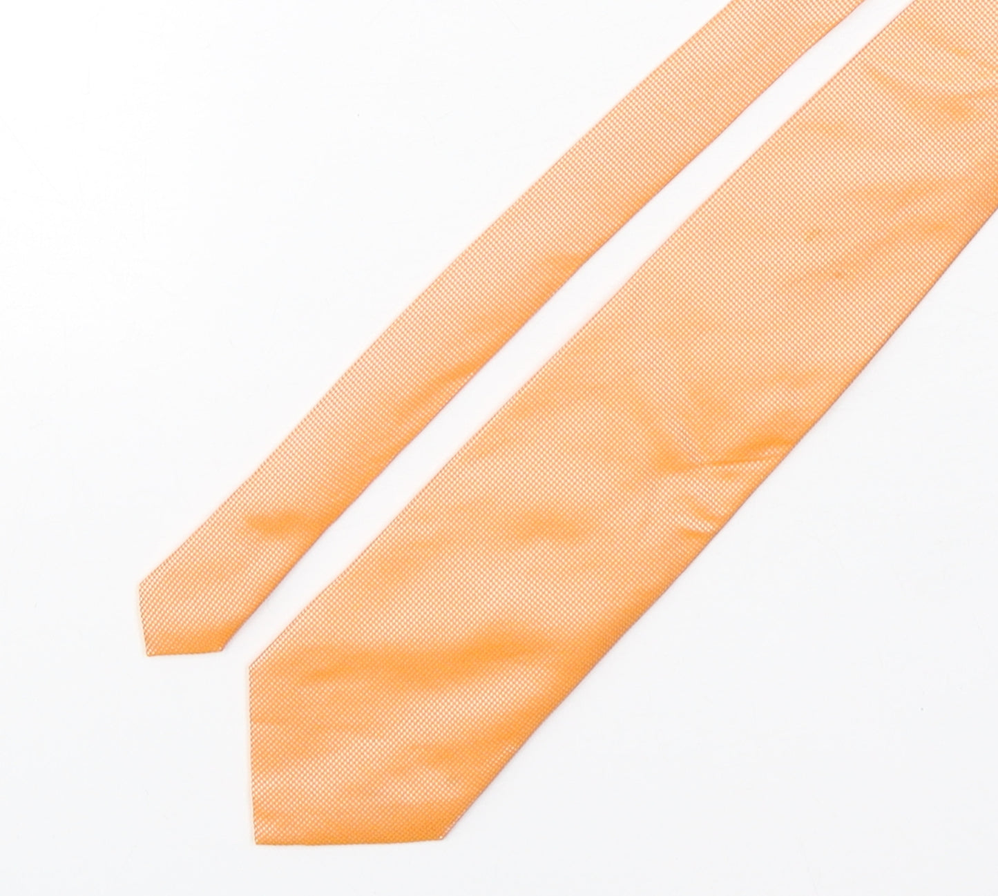 Fox & Chave  Mens Orange Grenadine Silk Pointed Tie One Size