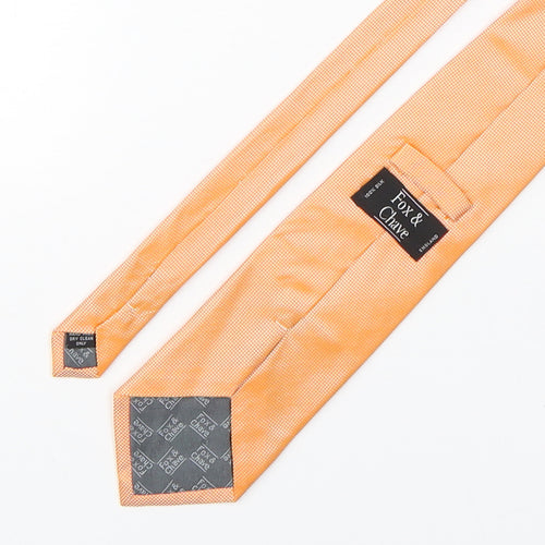 Fox & Chave  Mens Orange Grenadine Silk Pointed Tie One Size