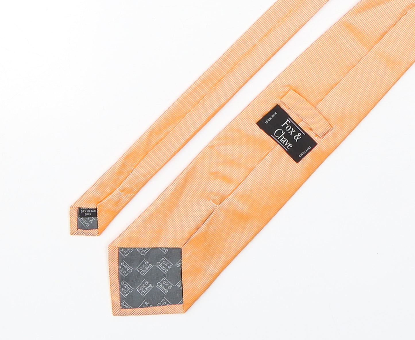 Fox & Chave  Mens Orange Grenadine Silk Pointed Tie One Size