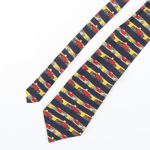 Halfords  Mens Multicoloured Striped Polyester Pointed Tie One Size - Car Print