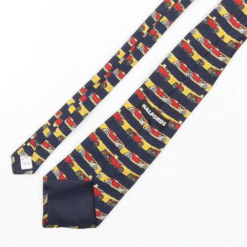 Halfords  Mens Multicoloured Striped Polyester Pointed Tie One Size - Car Print