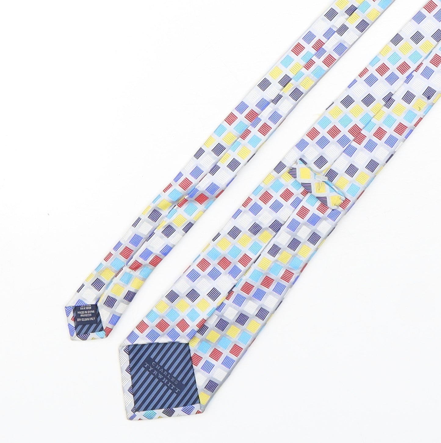 Charles Tyrwhitt Mens Multicoloured Geometric Silk Pointed Tie One Size