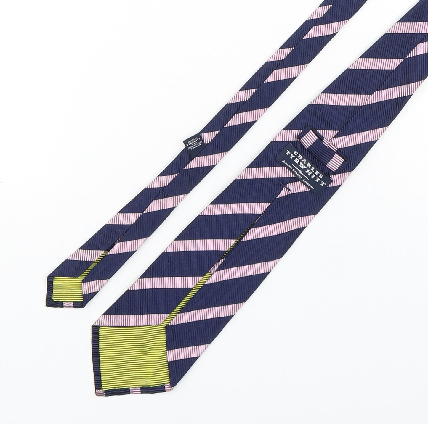 Charles Tyrwhitt Mens Multicoloured Striped Silk Pointed Tie One Size