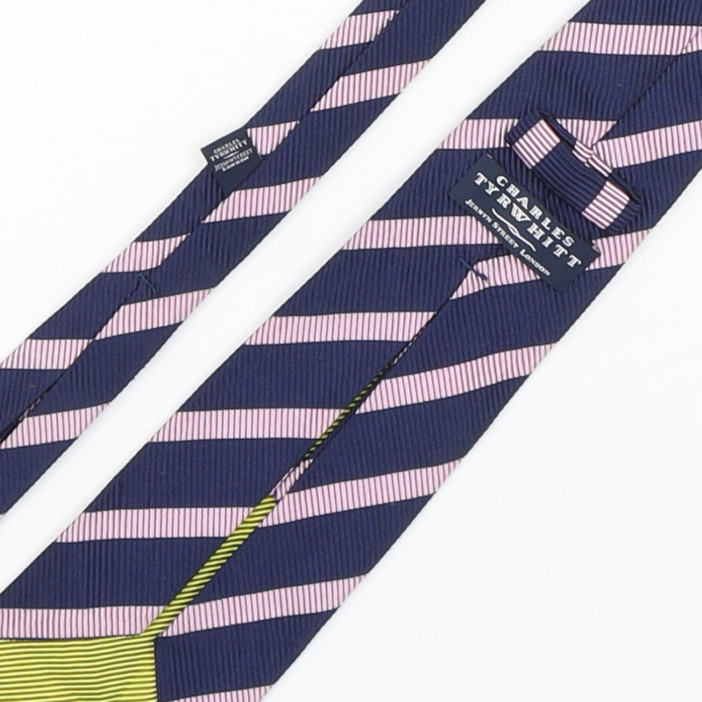 Charles Tyrwhitt Mens Multicoloured Striped Silk Pointed Tie One Size