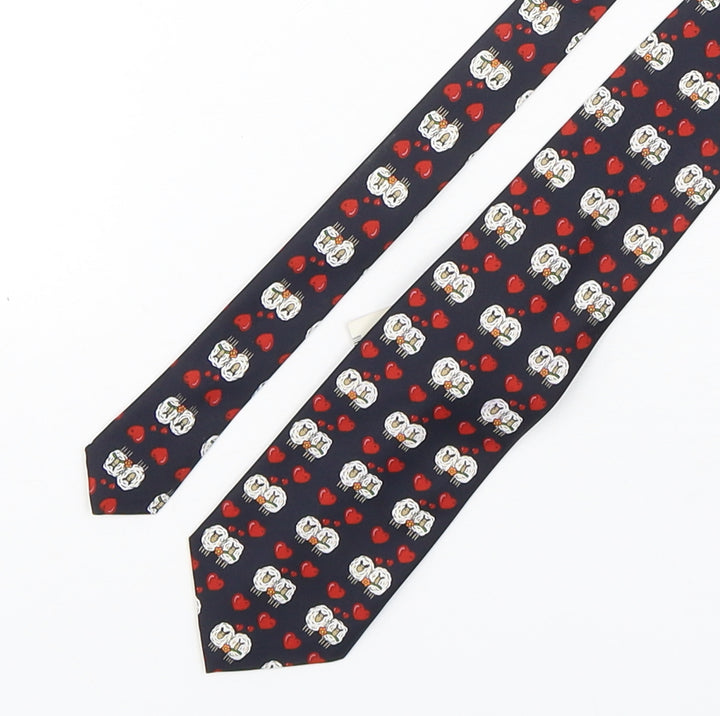 Burton  Mens Multicoloured Geometric Polyester Pointed Tie One Size - Sheep Print