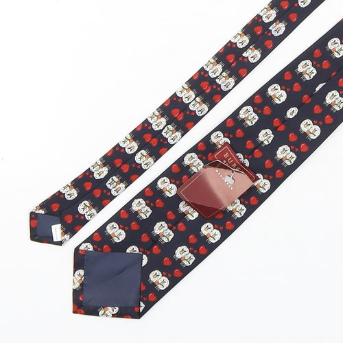 Burton  Mens Multicoloured Geometric Polyester Pointed Tie One Size - Sheep Print