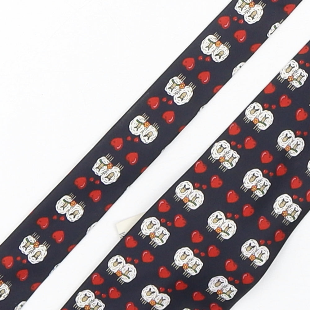 Burton  Mens Multicoloured Geometric Polyester Pointed Tie One Size - Sheep Print
