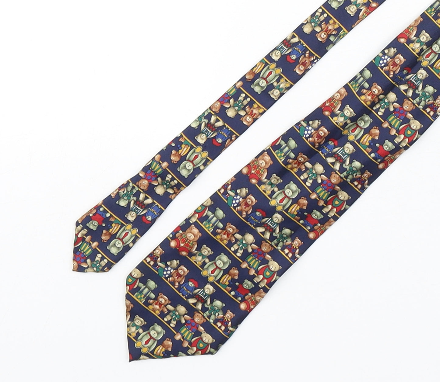 Marks and Spencer Mens Multicoloured Geometric Silk Pointed Tie One Size - Teddy Bear