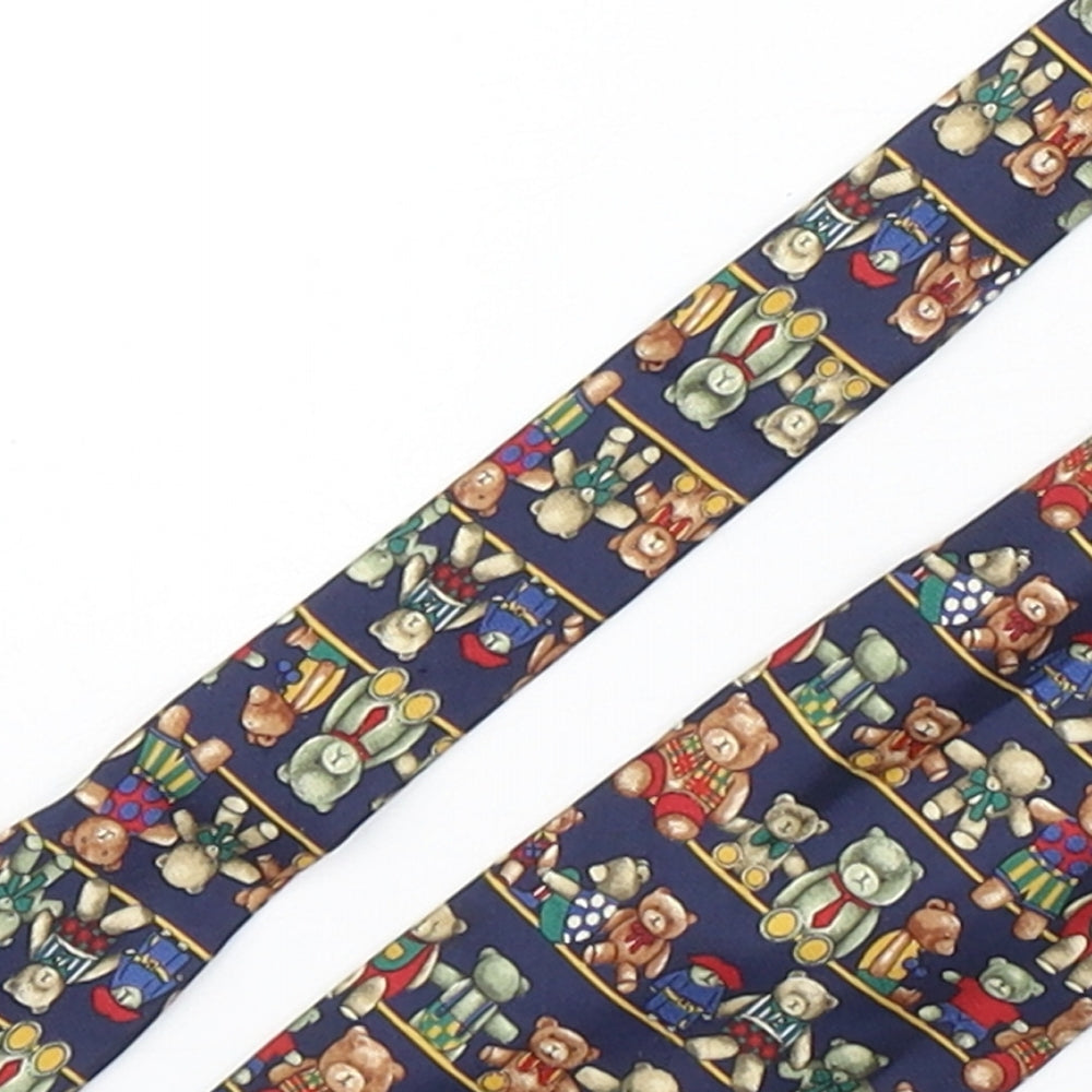 Marks and Spencer Mens Multicoloured Geometric Silk Pointed Tie One Size - Teddy Bear