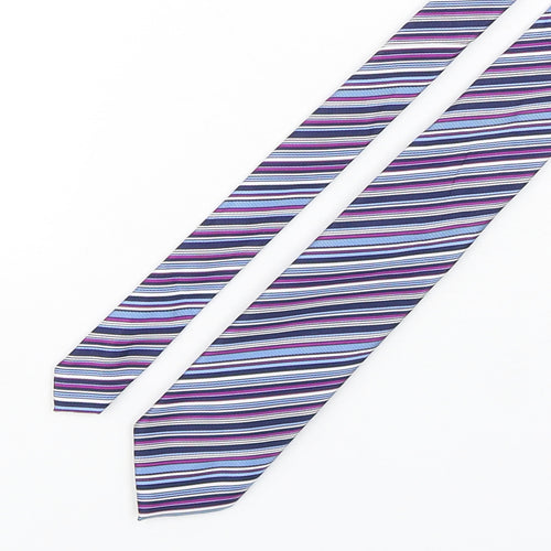Marks and Spencer Mens Multicoloured Striped Polyester Pointed Tie One Size
