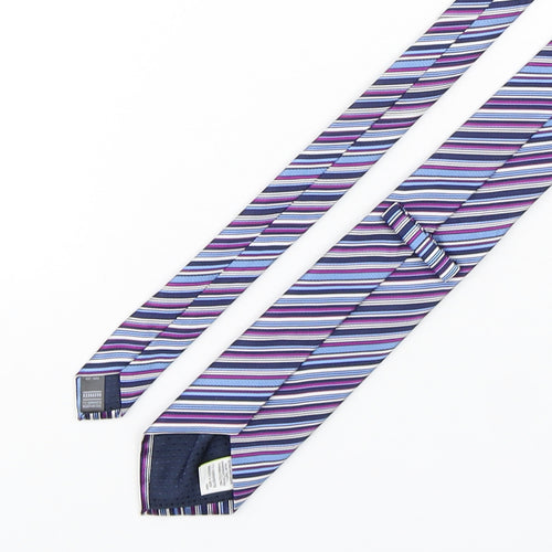 Marks and Spencer Mens Multicoloured Striped Polyester Pointed Tie One Size